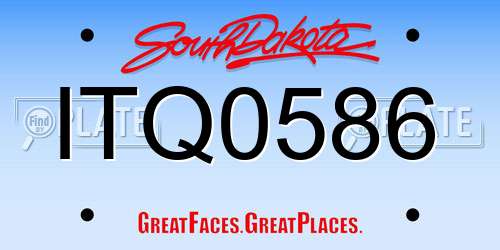 ITQ0586 South Dakota License Plate