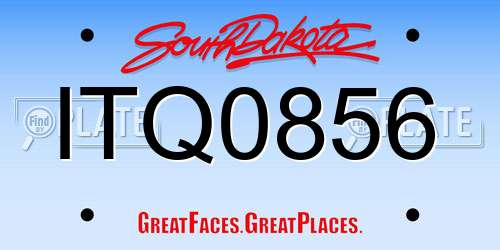ITQ0856 South Dakota License Plate