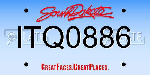 ITQ0886 South Dakota License Plate