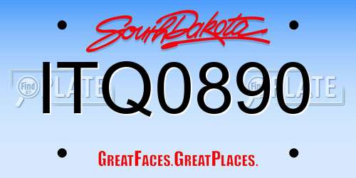 ITQ0890 South Dakota License Plate