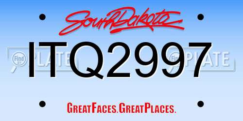 ITQ2997 South Dakota License Plate