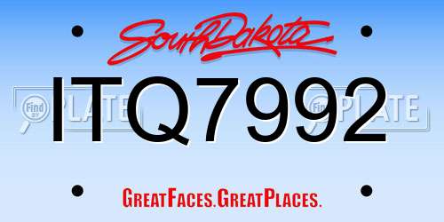 ITQ7992 South Dakota License Plate