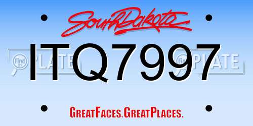 ITQ7997 South Dakota License Plate