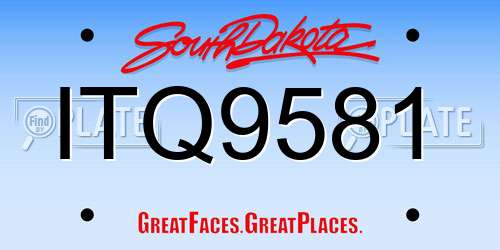 ITQ9581 South Dakota License Plate