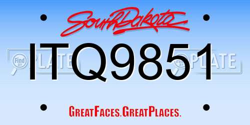 ITQ9851 South Dakota License Plate