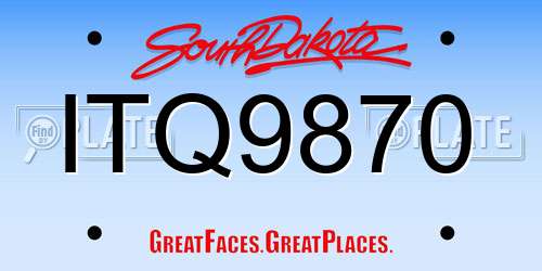 ITQ9870 South Dakota License Plate