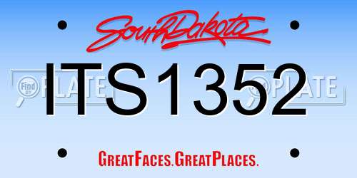 ITS1352 South Dakota License Plate