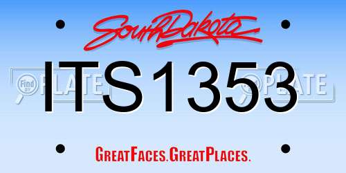 ITS1353 South Dakota License Plate