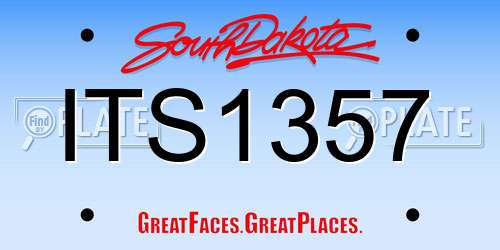 ITS1357 South Dakota License Plate
