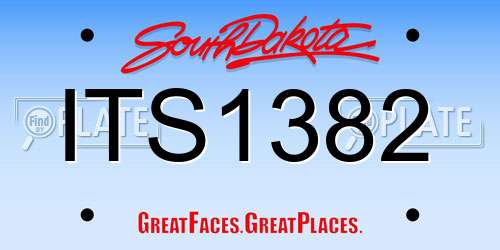 ITS1382 South Dakota License Plate