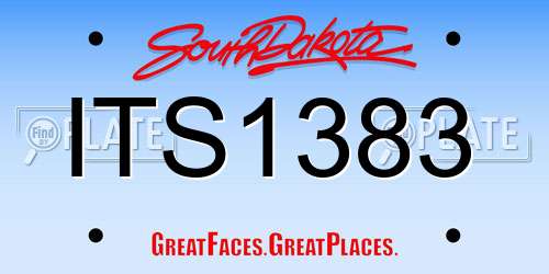 ITS1383 South Dakota License Plate