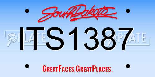 ITS1387 South Dakota License Plate