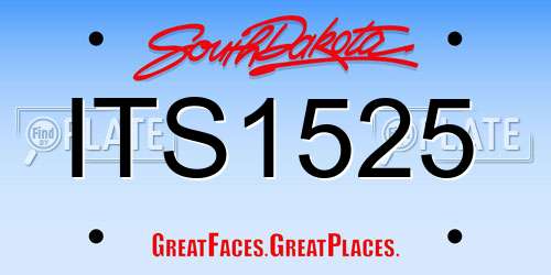 ITS1525 South Dakota License Plate