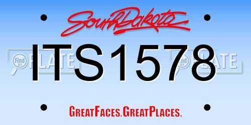 ITS1578 South Dakota License Plate