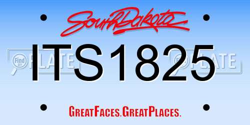 ITS1825 South Dakota License Plate