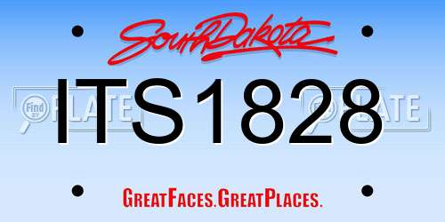 ITS1828 South Dakota License Plate