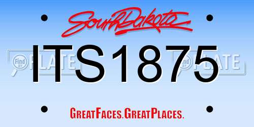 ITS1875 South Dakota License Plate