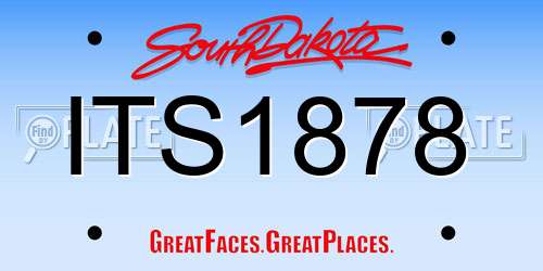 ITS1878 South Dakota License Plate