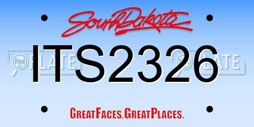 ITS2326 South Dakota License Plate