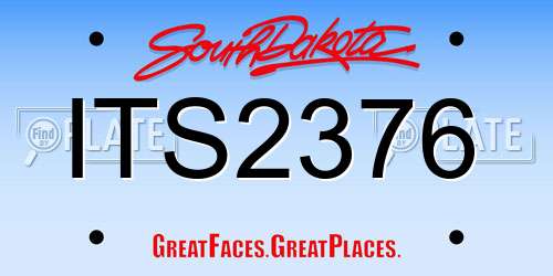 ITS2376 South Dakota License Plate