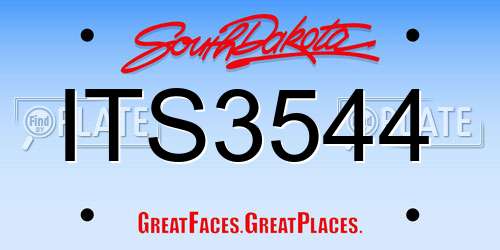 ITS3544 South Dakota License Plate