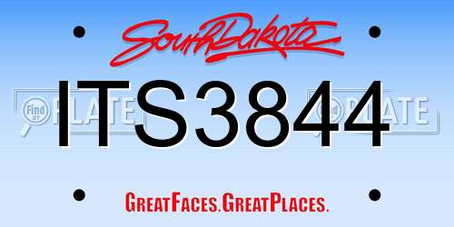 ITS3844 South Dakota License Plate