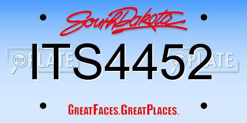 ITS4452 South Dakota License Plate