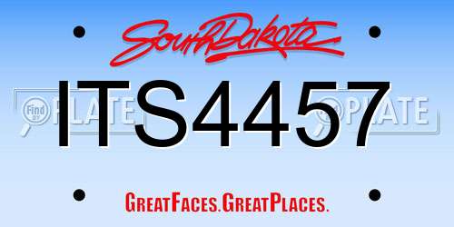 ITS4457 South Dakota License Plate