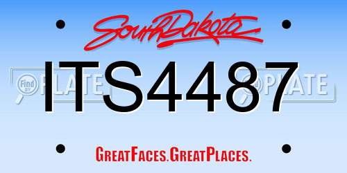 ITS4487 South Dakota License Plate