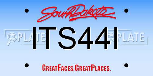 ITS44I South Dakota License Plate
