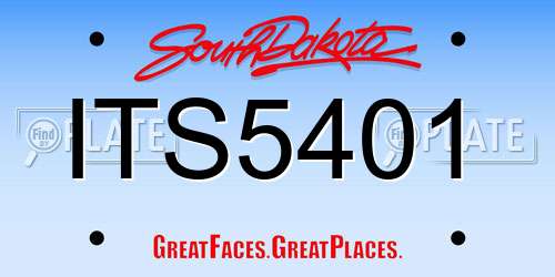 ITS5401 South Dakota License Plate
