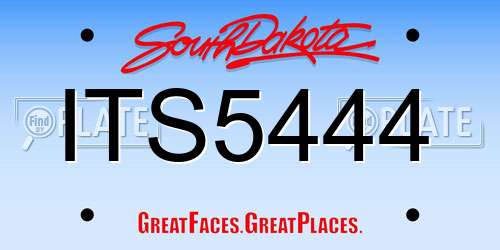 ITS5444 South Dakota License Plate