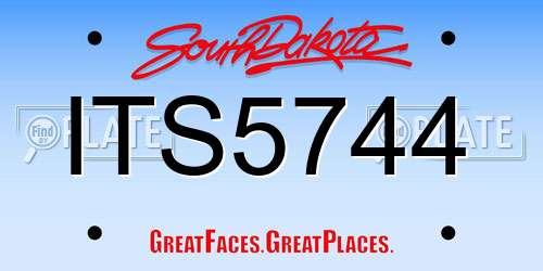 ITS5744 South Dakota License Plate