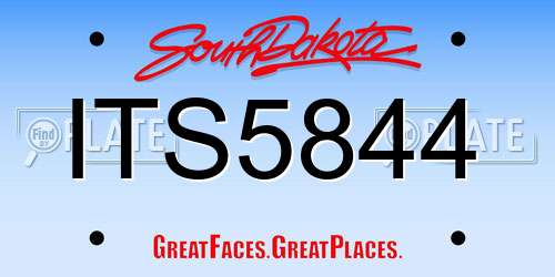 ITS5844 South Dakota License Plate
