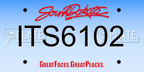 ITS6102 South Dakota License Plate