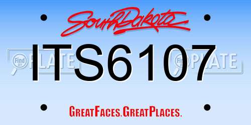 ITS6107 South Dakota License Plate