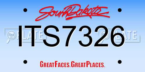 ITS7326 South Dakota License Plate