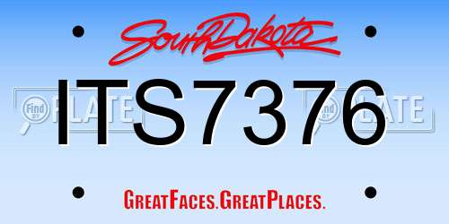 ITS7376 South Dakota License Plate