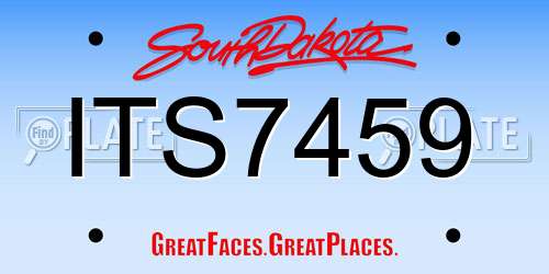ITS7459 South Dakota License Plate