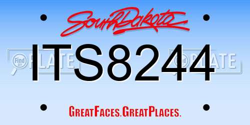 ITS8244 South Dakota License Plate