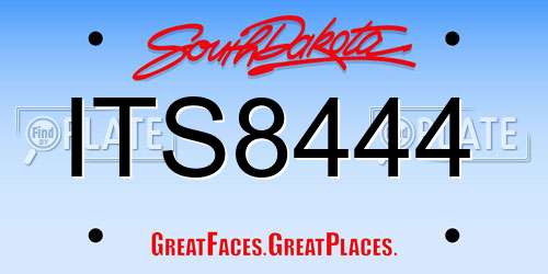ITS8444 South Dakota License Plate