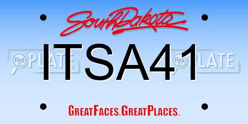 ITSA41 South Dakota License Plate