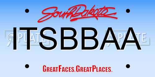 ITSBBAA South Dakota License Plate