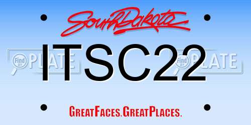 ITSC22 South Dakota License Plate