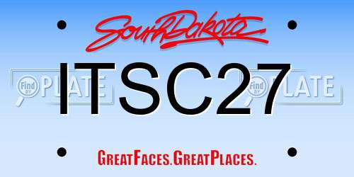 ITSC27 South Dakota License Plate