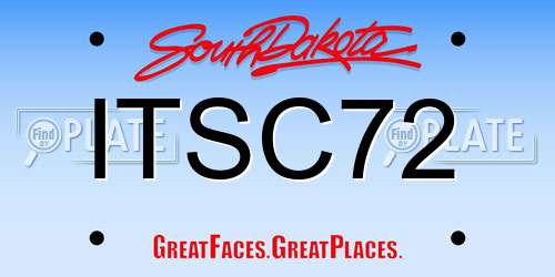 ITSC72 South Dakota License Plate