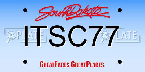 ITSC77 South Dakota License Plate