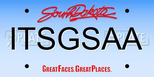 ITSGSAA South Dakota License Plate