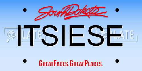 ITSIESE South Dakota License Plate