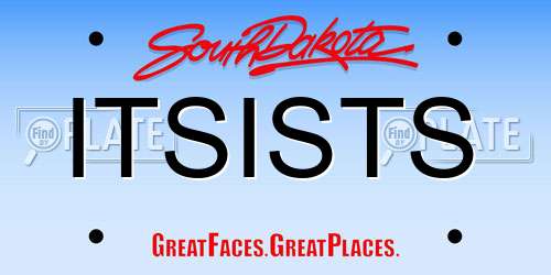 ITSISTS South Dakota License Plate